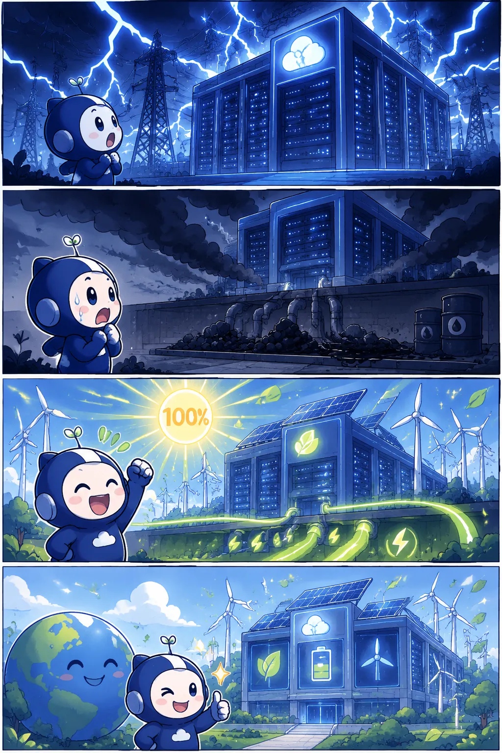 RE100 — 4컷 웹툰 설명