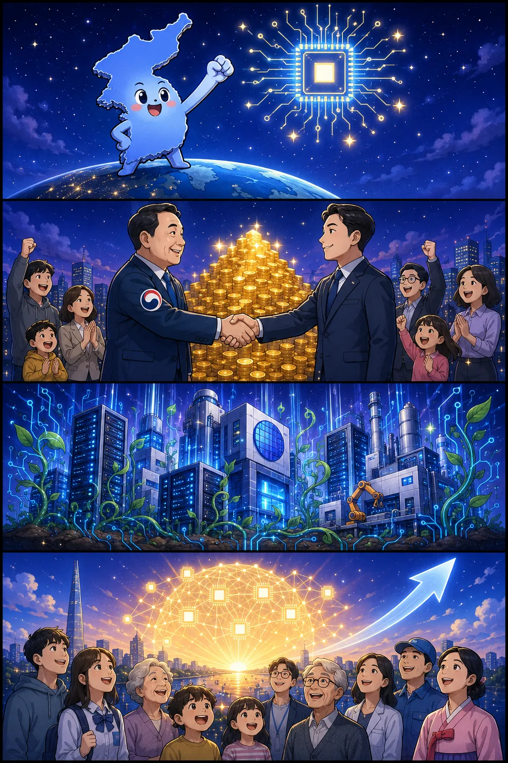 국민성장펀드 — 4컷 웹툰 설명