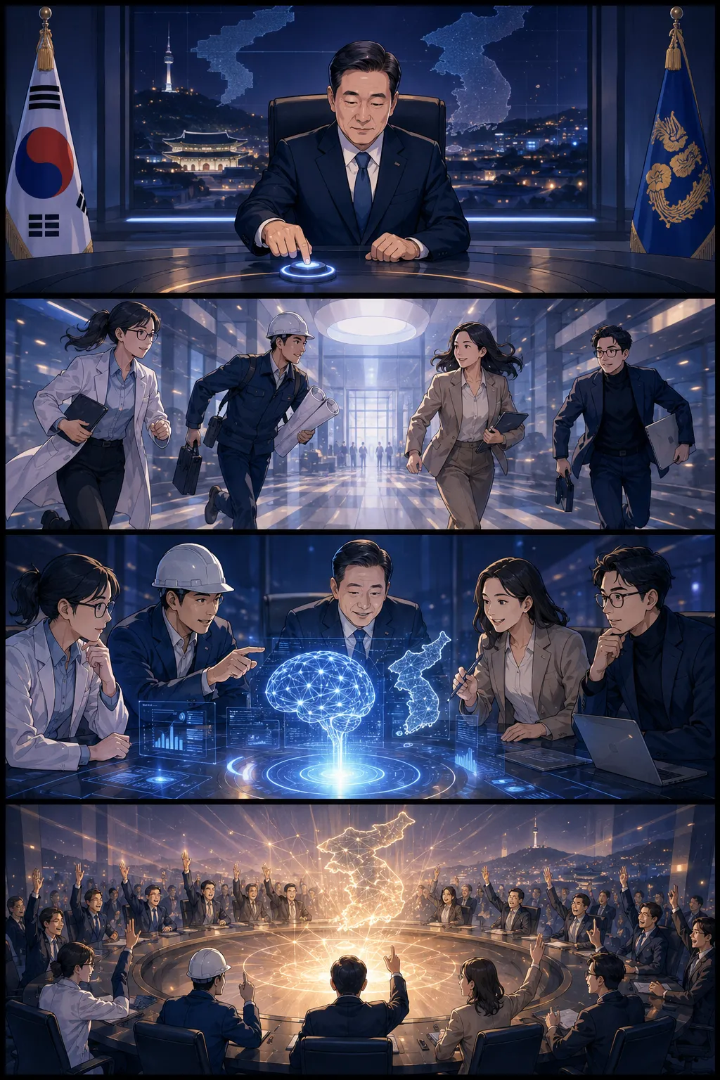 국가인공지능전략위원회 — 4컷 웹툰 설명