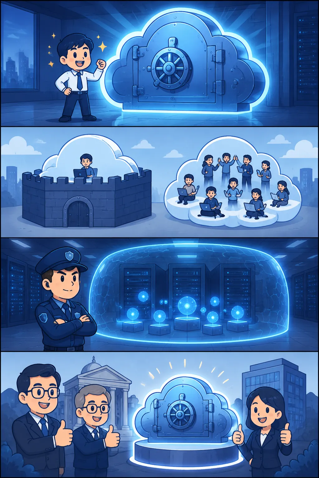 프라이빗 클라우드 — 4컷 웹툰 설명