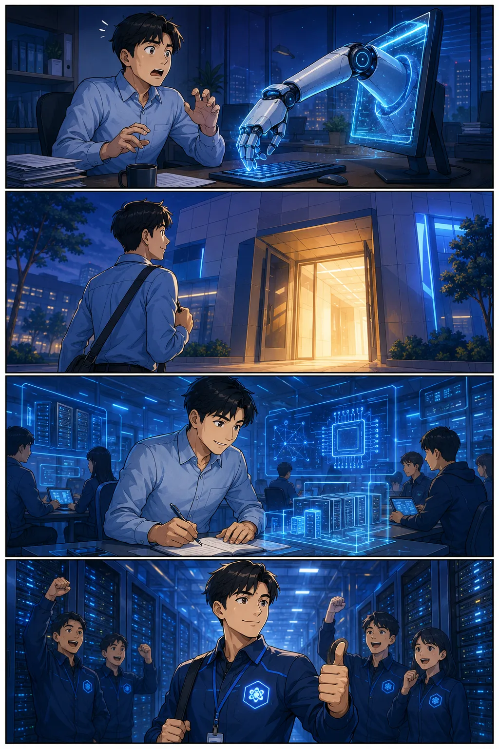 리스킬링(Re-skilling) — 4컷 웹툰 설명
