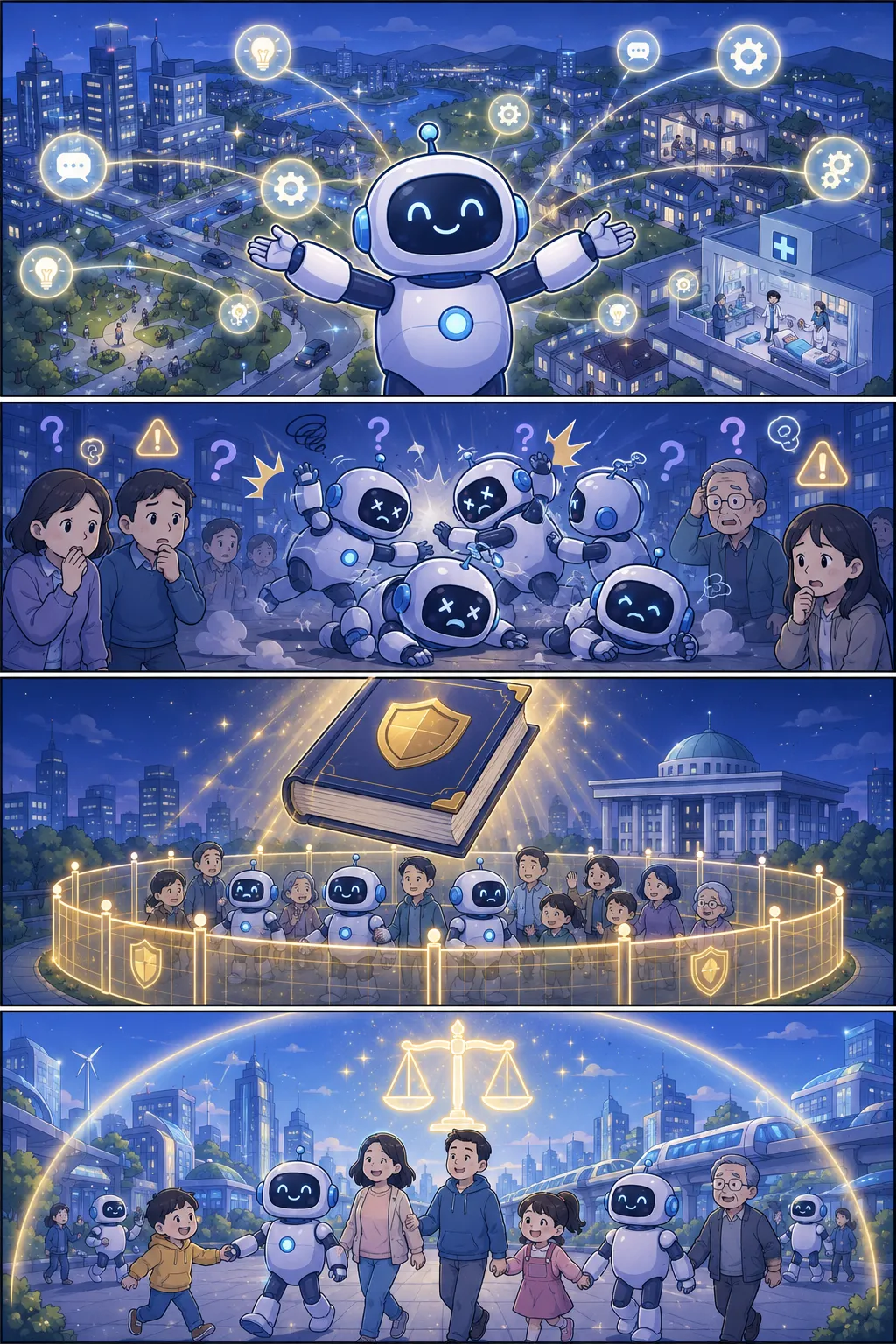 AI 기본법 — 4컷 웹툰 설명